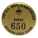 1981 US Open at Merion Guest Pin #650