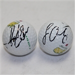 Louis Oosthuizen & Henrik Stenson Signed Masters Logo Golf Balls JSA COA