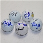 Lot of Five Signed Golf Balls - Holmes, Snedeker, Reed, Horschel, Streb/Merrit JSA COA