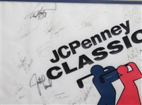 1999 Autographed JC Penney Classic Framed Flag – John Daly/Laura Davies JSA COA