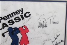 1999 Autographed JC Penney Classic Framed Flag – John Daly/Laura Davies JSA COA