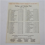 1967 Masters SUNDAY Pairing Sheet - Gay Brewer Winner
