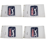 Lot of Four White PGA Tour Flags Signed by Ernie Els JSA ALOA