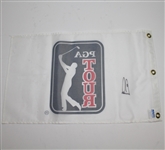 Lot of Four White PGA Tour Flags Signed by Ernie Els JSA ALOA