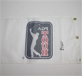Lot of Four White PGA Tour Flags Signed by Ernie Els JSA ALOA