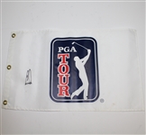 Lot of Four White PGA Tour Flags Signed by Ernie Els JSA ALOA
