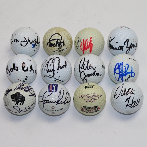12 Signed Golf Balls by PGA Pros JSA ALOA