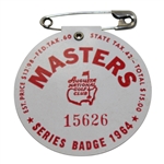 1964 Masters Tournament Badge - #15626