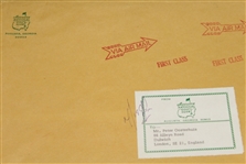 Peter Oosterhuis' 1974 Foreign Players Masters Dinner Photo in Original Masters Envelope