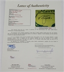 Nick Faldo Signed Masters Undated Embroidered Flag JSA #Y98532
