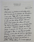 Frank Chirkinian Personal Hand Written Letter to Legend John Derr JSA COA