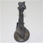 Small Club Swinging Figural Golfer with Holder - Post Swing