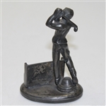 Small Club Swinging Figural Golfer with Holder - Post Swing