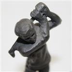 Small Club Swinging Figural Golfer with Holder - Post Swing