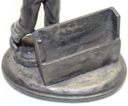 Small Club Swinging Figural Golfer with Holder - Post Swing