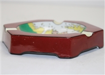 Noritake Hand Painted Ash Tray with Female Golfer Post Swing