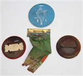 1949 Miami Open Contestant Badge with Seaview CC, Beaumont CC, and Cotton Bay Bag Tag