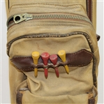 Vintage Stovepipe Golf Bag with 'E.Z.' On Canvas and '6 5 7' on Base