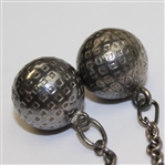 Lot of Two Metal Golf Balls with Sterling Clubs on Chain