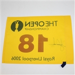 Tiger Woods Signed 2006 Open Championship at Royal Liverpool Flag UDA SHO18512