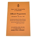 1931 Open Championship at Carnoustie Programme - Tommy Armour Winner