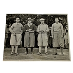 1927 Wire Photo of Walter Hagen, Dutch Leonard, Jack Hart, & Ted Benedict