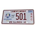 Jim Furyk Signed 2012 Ryder Cup at Medinah License Plate #501 JSA ALOA