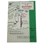 1960 Masters Spectator Guide - Arnold Palmers 2nd of 4 Augusta Wins-Top Condition!