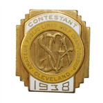 1938 Amateur Public Links Contestant Badge - Cleveland #250-Highland Park Golf Course