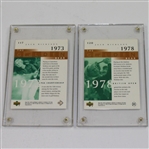 Two Jack Nicklaus Signed 'The Golden Bear Cards' - 1973 PGA & 1978 Open JSA ALOA
