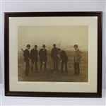 19th Century Photogravure of Golfing Scene Titled "No Gimmies" - Possible St. Andrews Backdrop-Framed to 27 1/2 x24