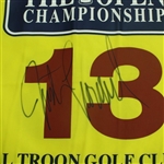 Winner Justin Leonard Signed 1997 Royal Troon Course Flown Flag - 13th Hole- Large Auto JSA ALOA