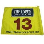Winner Justin Leonard Signed 1997 Royal Troon Course Flown Flag - 13th Hole- Large Auto JSA ALOA