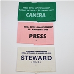 1979, 1984, & 1988 Open Championship Arm Bands - All Three Seve's Victories