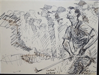 Fred Conway Original Marker Sketch of Arnold Palmer - Signed by Conway