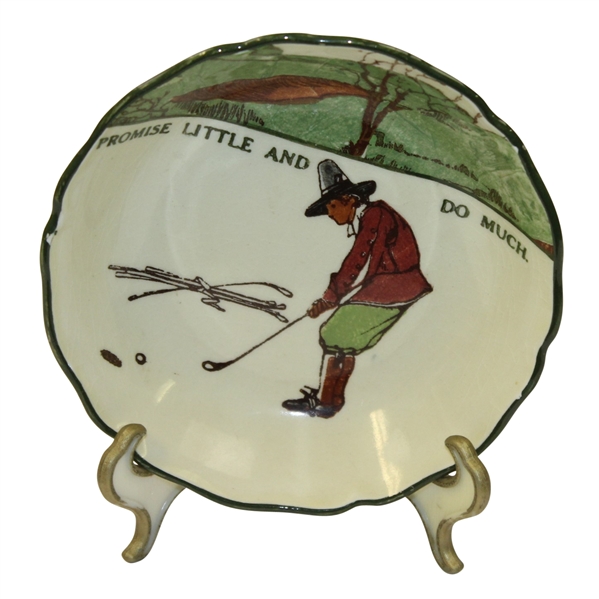 Royal Doulton Golf Themed Small Bowl - "Promise little and do much" with Stand