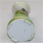 Small Golf Themed Vase - Male Golfer Hitting - Woman Tending Tee