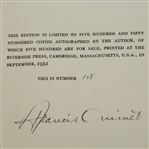 Francis Ouimet Signed Ltd Ed 'A Game of Golf' 1932 Book #108 with Rare Original Cover JSA ALOA
