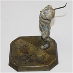 Vintage Unmarked Metal Golfer Ashtray