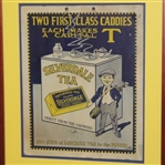 Vintage Silverdale Tea Two First Class Caddies Advertising Piece - Framed