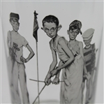 Norman Rockwell Sporting Boys Missed! Black & White Glass - Scarcely Seen