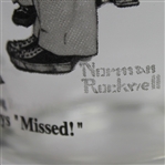 Norman Rockwell Sporting Boys Missed! Black & White Glass - Scarcely Seen