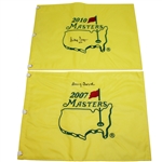 Doug Ford(2007) & Billy Casper(2010) Signed Masters Embroidered Flags JSA ALOA
