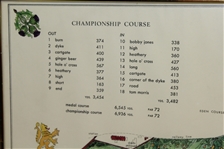 1968 The Old Course St. Andrews J.P. Izatt Golf Architect Visual Survey - Framed