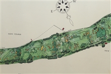 1968 The Old Course St. Andrews J.P. Izatt Golf Architect Visual Survey - Framed