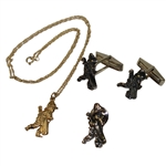 Pinehurst The Golf Lad Putter Boy Cufflinks, Pin, and Necklace - Steve Jones Collection