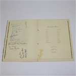 1951 Ryder Cup  Dinner Menu Signed by 9 U.S. Team, Horton Smith & Joe DiMaggio- JSA ALOA