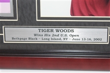 Tiger Woods 2002 US Open Ticket and Photo Display - Frame