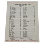 1956 Masters Thursday Pairing Sheet