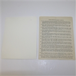 Ben Hogan Signed 1953 US Open Information for Marshalls JSA ALOA